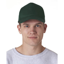 UltraClub Men's Forest Green Classic Cut Cotton Twill 5-Panel Cap