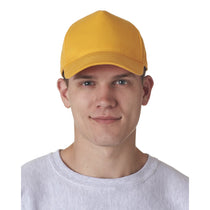 UltraClub Men's Gold Classic Cut Cotton Twill 5-Panel Cap