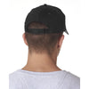 UltraClub Men's Black Classic Cut Cotton Twill 6-Panel Cap