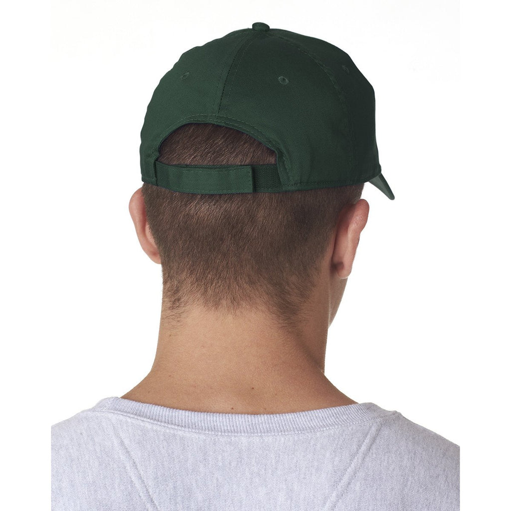 UltraClub Men's Forest Green Classic Cut Cotton Twill 6-Panel Cap
