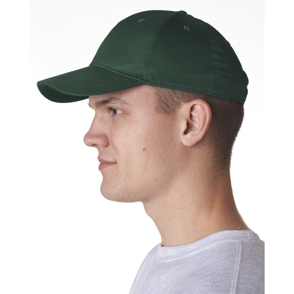UltraClub Men's Forest Green Classic Cut Cotton Twill 6-Panel Cap