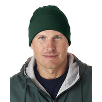 UltraClub Men's Forest Green Knit Beanie with Cuff
