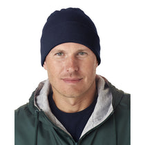 UltraClub Men's Navy Knit Beanie with Cuff