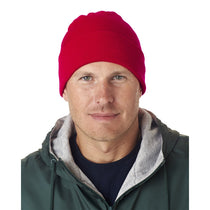 UltraClub Men's Red Knit Beanie with Cuff