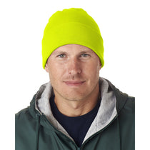 UltraClub Men's Safety Yellow Knit Beanie with Cuff