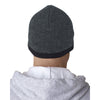 UltraClub Men's Heather Grey/Black Two-Tone Knit Beanie