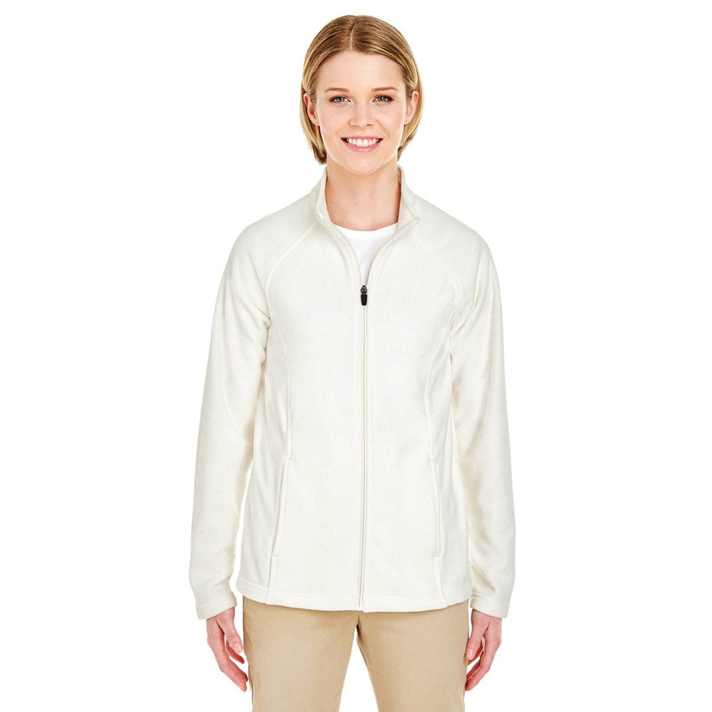 UltraClub Women's Winter White Cool & Dry Full-Zip Microfleece