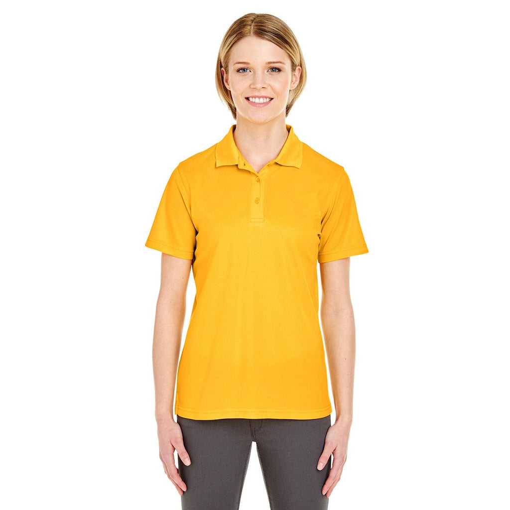 UltraClub Women's Gold Cool & Dry Mesh Pique Polo