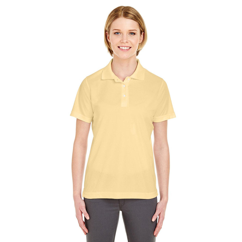 UltraClub Women's Yellow Haze Cool & Dry Mesh Pique Polo