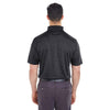 UltraClub Men's Black Cool & Dry Jacquard Stripe Polo