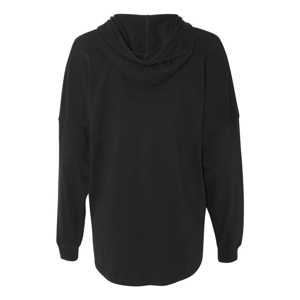 J. America Women's Black Hooded Game Day Jersey T-Shirt