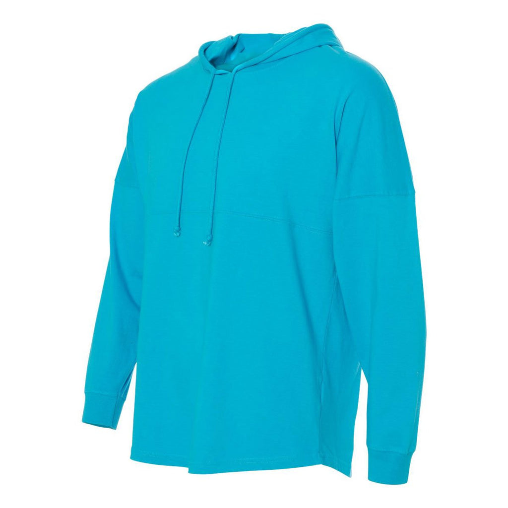 J. America Women's Maui Blue Hooded Game Day Jersey T-Shirt