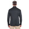 UltraClub Men's Black Cool & Dry Sport Quarter-Zip Pullover