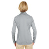 UltraClub Women's Grey Cool & Dry Sport Quarter-Zip Pullover