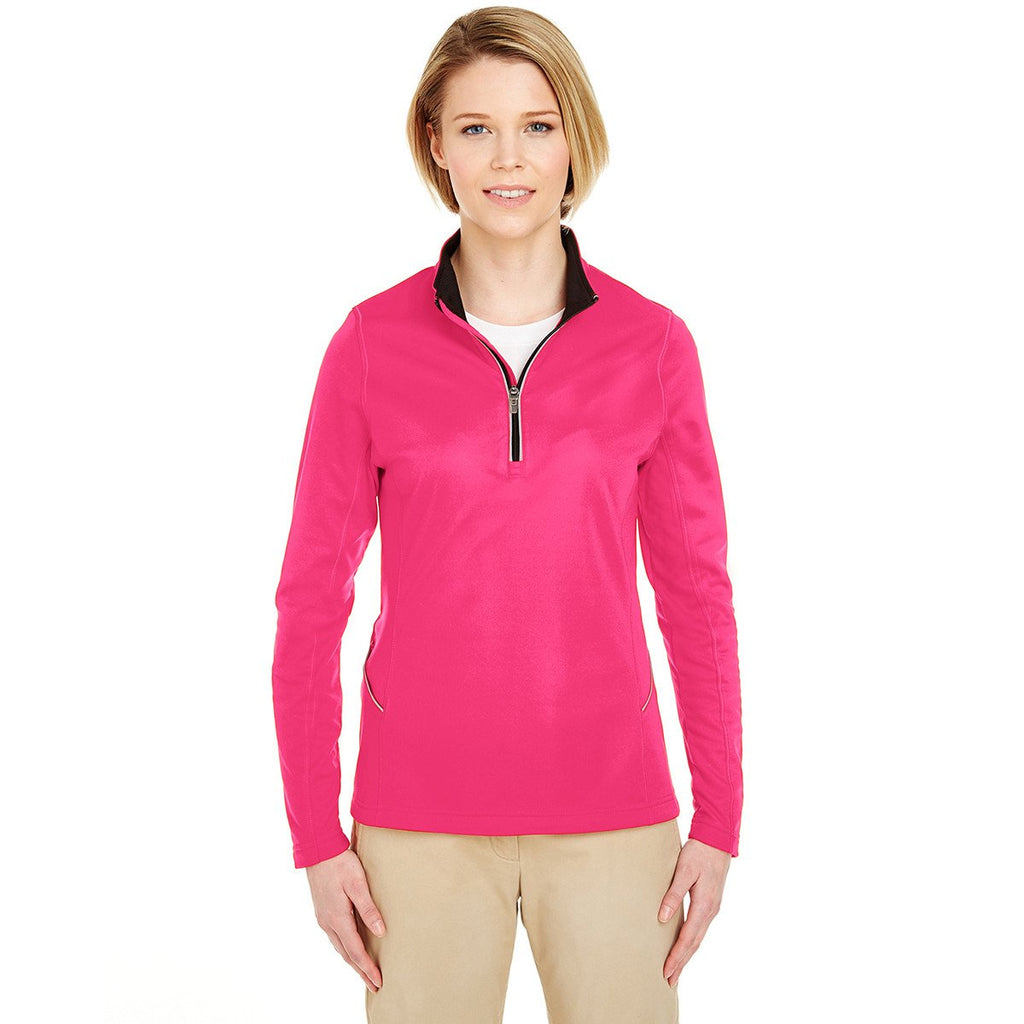UltraClub Women's Heliconia Cool & Dry Sport Quarter-Zip Pullover