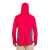 UltraClub Men's Red/Charcoal Cool & Dry Sport Hooded Pullover