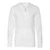 J. America Men's White Sport Lace Jersey Hooded Pullover T-Shirt