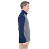 UltraClub Men's Grey Heather/Navy Cool & Dry Sport Two-Tone Quarter-Zip Pullover