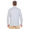 UltraClub Men's White Striped Quarter-Zip Pullover