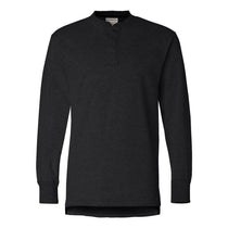 J. America Men's Black Vintage Brushed Jersey Henley