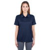 UltraClub Women's Navy Cool & Dry Elite Mini-Check Jacquard Polo