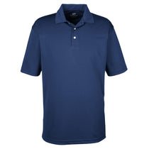 UltraClub Men's Navy Platinum Performance Jacquard Polo with TempControl Technology