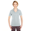 UltraClub Women's Grey Platinum Performance Jacquard Polo with TempControl Technology