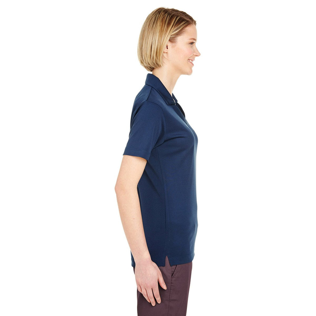 UltraClub Women's Navy Platinum Performance Jacquard Polo with TempControl Technology