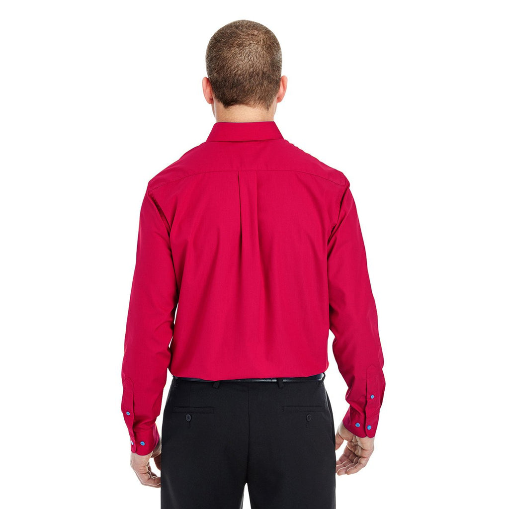UltraClub Men's Red Performance Poplin