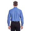 UltraClub Men's French Blue Wrinkle-Resistant End-on-End