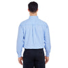 UltraClub Men's Light Blue Medium-Check Woven