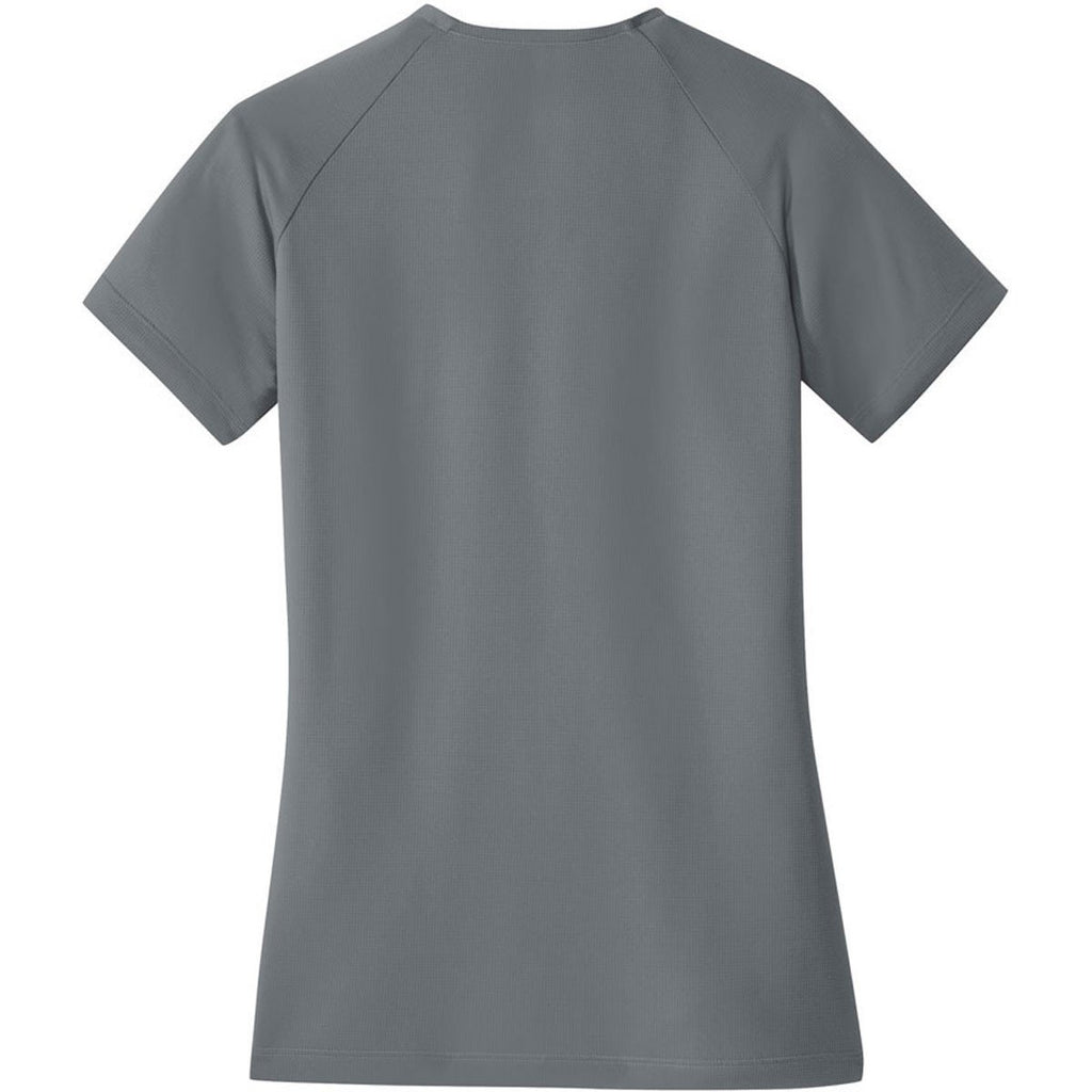Nike Women's Cool Grey/Dark Grey Dri-FIT Stretch Woven V-Neck Top