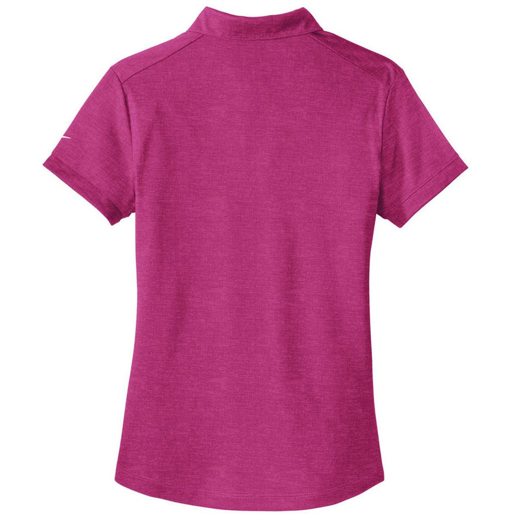 Nike Women's Fusion Pink/Fireberry Dri-FIT Crosshatch Polo