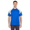 UltraClub Men's Royal/White Cool & Dry Sport Colorblock T-Shirt