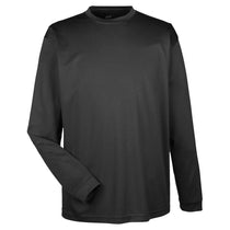 UltraClub Men's Black Cool & Dry Sport Long-Sleeve T-Shirt