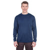 UltraClub Men's Navy Cool & Dry Sport Long-Sleeve T-Shirt
