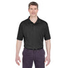 UltraClub Men's Black Cool & Dry Sport Polo with Pocket