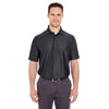 UltraClub Men's Black Cool & Dry Elite Tonal Stripe Performance Polo