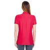 UltraClub Women's Red Cool & Dry Elite Tonal Stripe Performance Polo