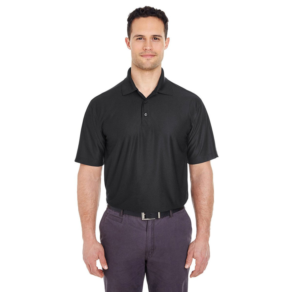 UltraClub Men's Black Cool & Dry Elite Performance Polo