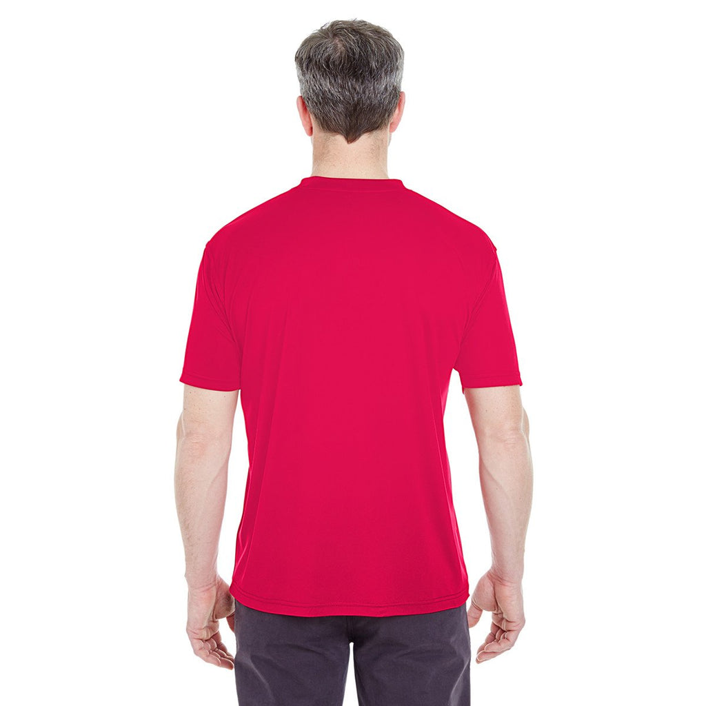 UltraClub Men's Red Cool & Dry Sport Performance Interlock T-Shirt