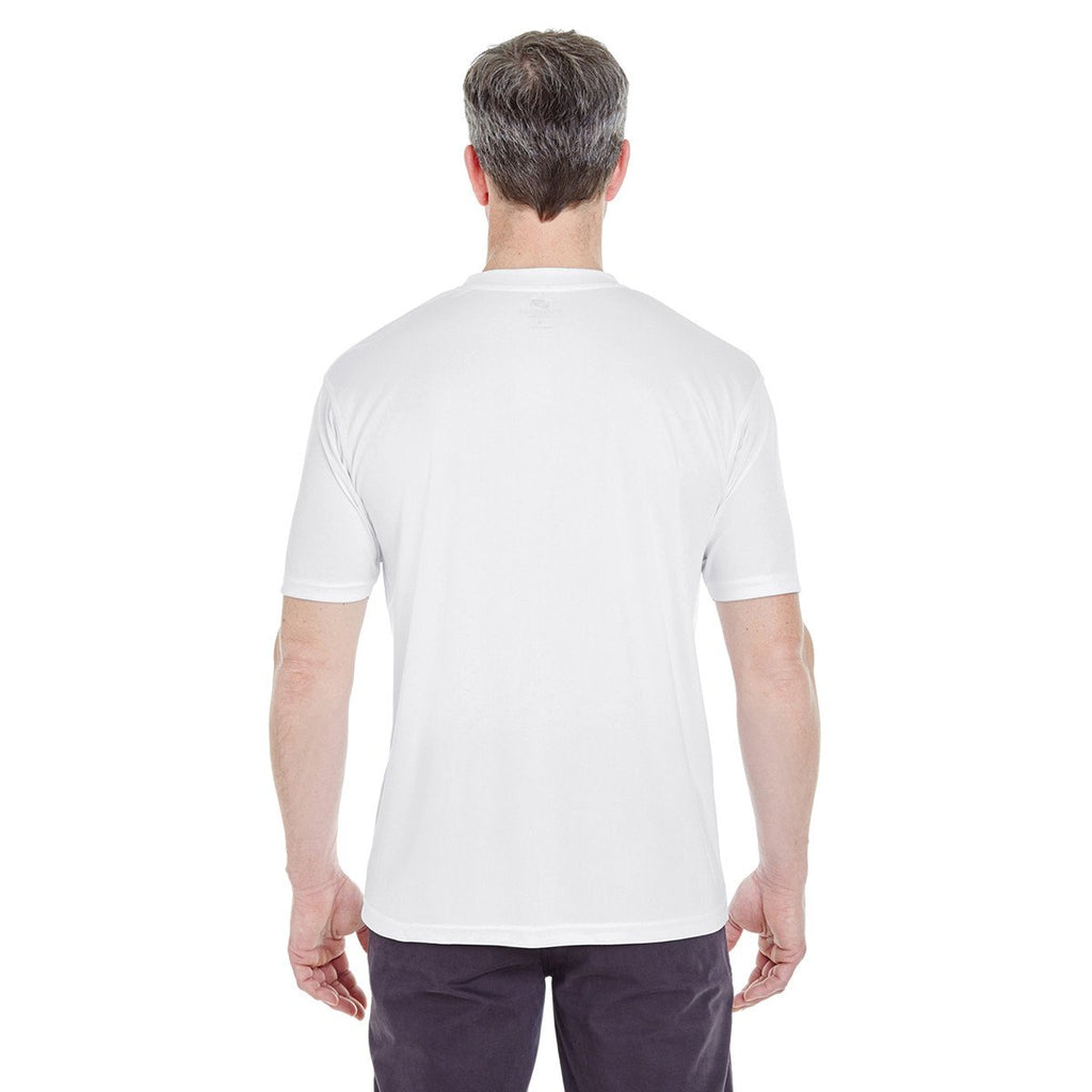 UltraClub Men's White Cool & Dry Sport Performance Interlock T-Shirt