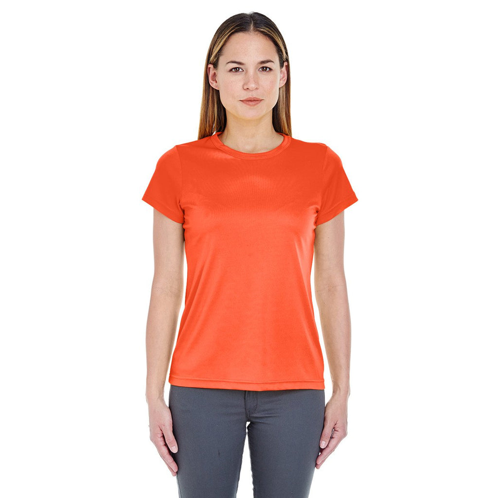 UltraClub Women's Orange Cool & Dry Sport Performance Interlock T-Shirt