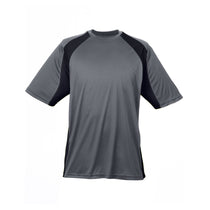 UltraClub Men's Charcoal/Black Cool & Dry Sport Two-Tone Performance Interlock T-Shirt
