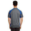 UltraClub Men's Charcoal/Royal Cool & Dry Sport Two-Tone Performance Interlock T-Shirt