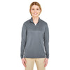 UltraClub Women's Charcoal Cool & Dry Sport Performance Interlock Quarter-Zip Pullover