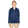 UltraClub Women's Navy Cool & Dry Sport Performance Interlock Quarter-Zip Pullover