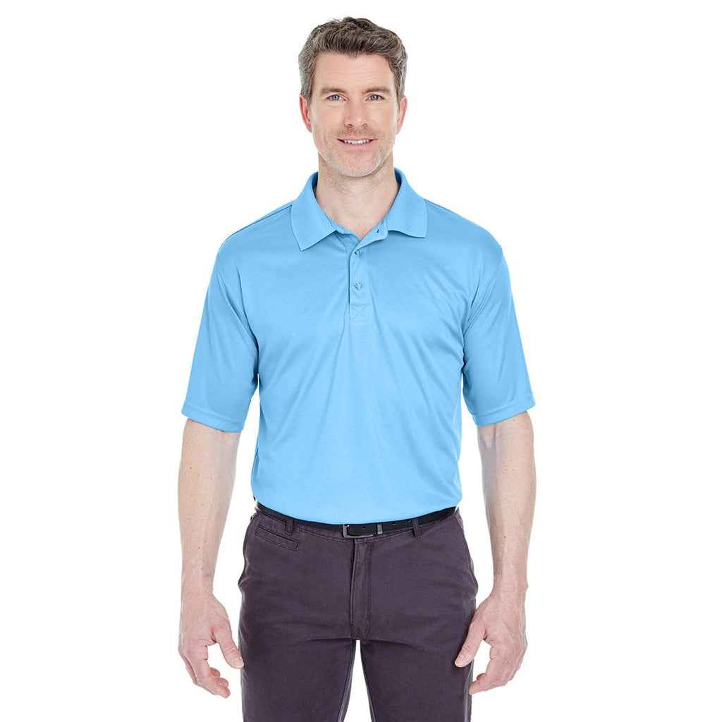 UltraClub Men's Columbia Blue Cool & Dry Sport Performance Interlock Polo