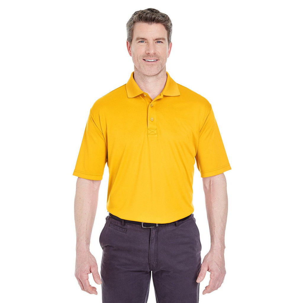 UltraClub Men's Gold Cool & Dry Sport Performance Interlock Polo