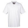 UltraClub Men's White Cool & Dry Sport Performance Interlock Polo